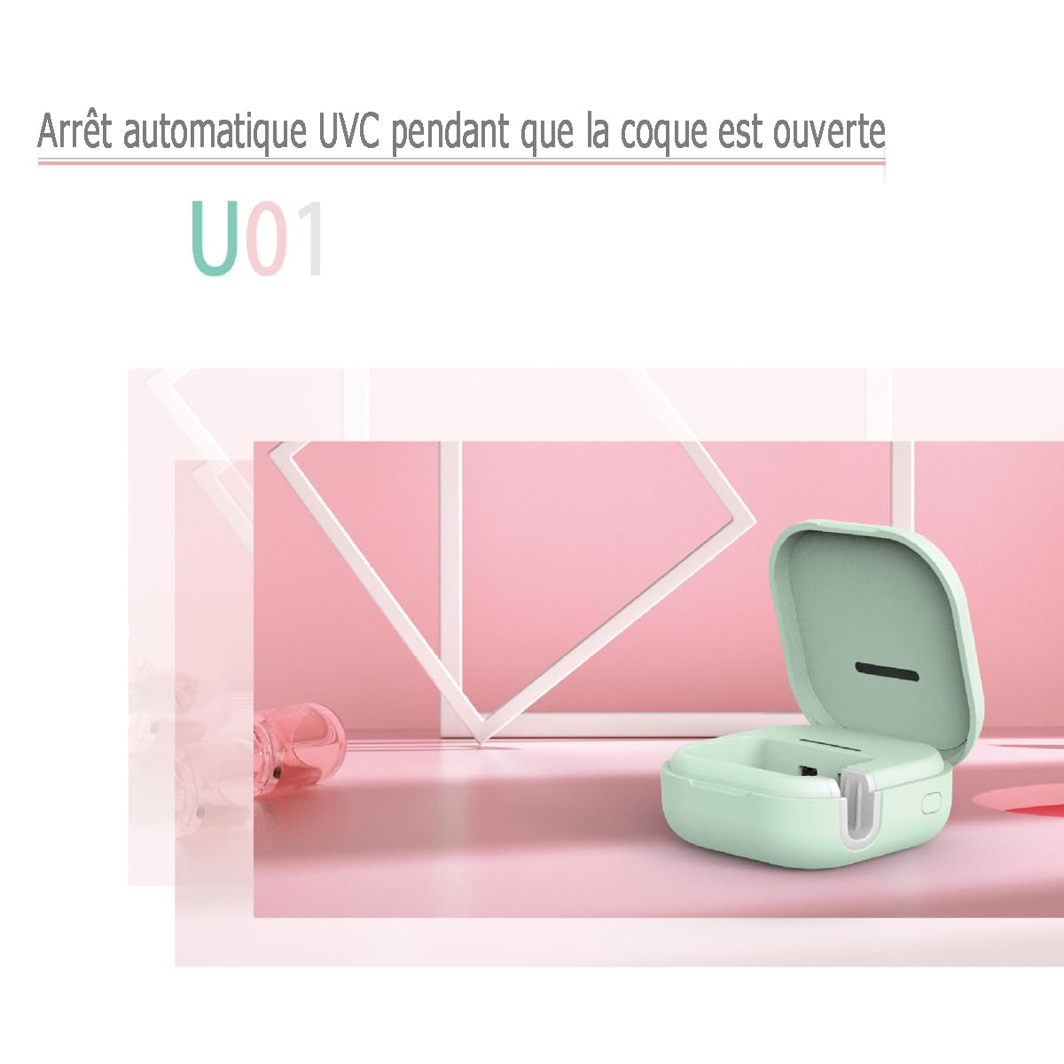 Boîte de désinfection de brosse à dents ultraviolette portable multifonctionnelle UV-C, désinfection des écouteurs + smart + montage mural, chargement USB, brosse à dents universelle (A)