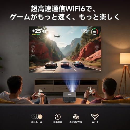 undefined iSinbox プロジェクター 家庭用 小型 プロジェクター 天井 1000ASNI 高輝度 4K対応 ネイティブ1080P オートフォーカス 6D&6P自動台形補正 双方向bluetooth5.3 Wi-Fi6 ホームシアター 天井投影 300" 大画面 静音 家庭用Projector IOS/Android/パソコン/DVD/PS機/Switch接続可 プレゼントに最適 3年保証(ブラック) の商品画像 7