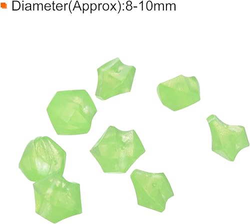 Miniatura 24 de MECCANIXITY 300 piedras brillantes de 8 a 0.394 in brillantes para decoración en la oscuridad, piedras luminosas, decoración de bricolaje naranja