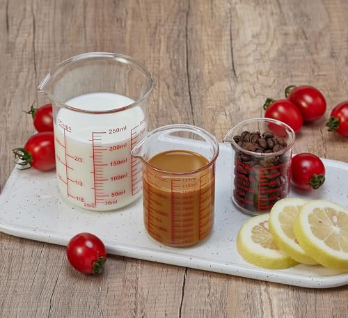 image for Ackers BORO3.3 Ackers High Borosilicate Glass Measuring Cup Set with P