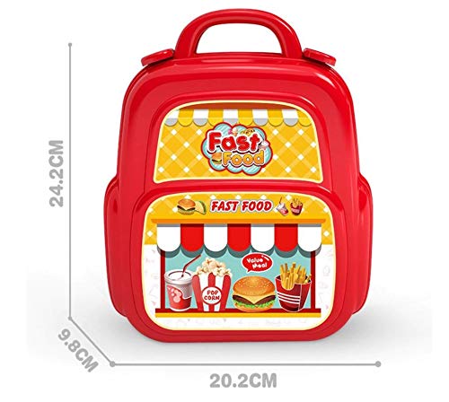 MOCHILA BOLSA FAST FOOD FAZ DE CONTA Fast Food Atrás da Bolsa 29 PEÇAS 3X1 BRINQUEDO EDUCACIONAL EST