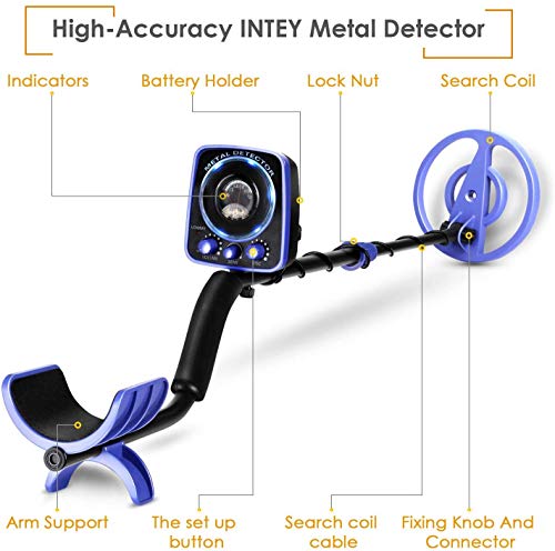 INTEY Metal Detector, Included Shovel and Carrying Bags, High-Accuracy Metal Finder with Waterproof Search Coil, Sound Prompt, Depth Indicator, Easy for Adults and Kids to Treasure Hunting - Thumbnail 4