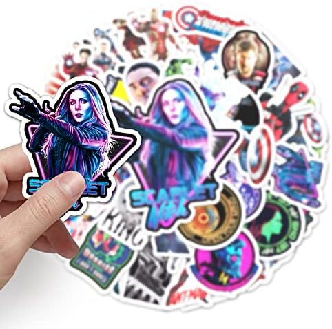 Naklejki Marvela, Zestaw 52 naklejek Superhero, moda niestandardowe dekoracyjne samochodu na laptopa, walizka, rower, boże narodzenie urodziny prezent dla dzieci dorosłych