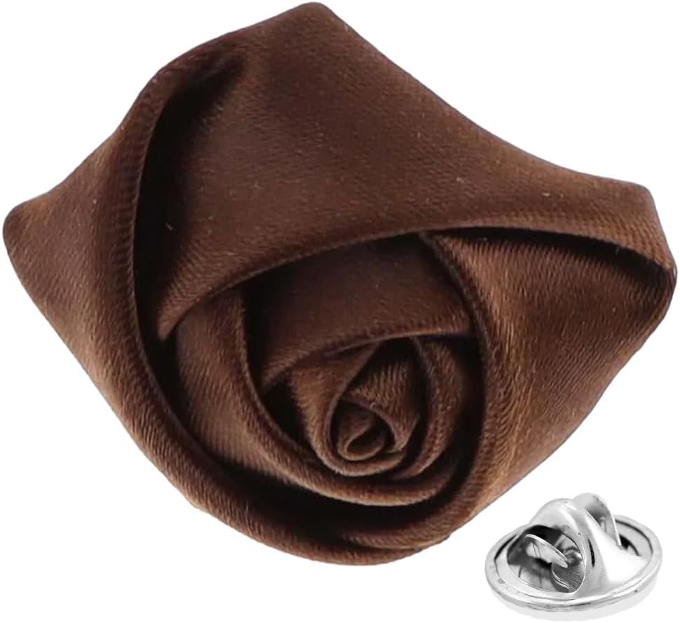 Men's Formal Rose Bud Flower Lapel Pin - Boutonniere for Men, Brooch Pin