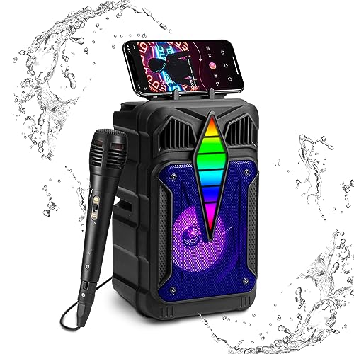 CZRXLLGD Bluetooth Speaker, IPX5 Waterproof Speaker with HD Sound, RGB Multi-Colors Rhythm Lights, Up to 8H Playtime, TWS Pairing, Portable Wireless Speakers for Home, Party, Outdoor, Beach