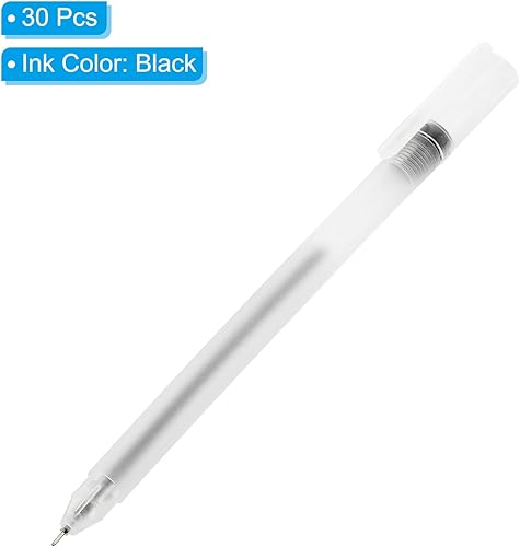 Miniatura 3 de PATIKIL Bolígrafos de gel negro, 30 varillas de lijado de punta fina, bola de rodillo de 0.020 in, bolígrafos de tinta de gel de 5.984 in, escritura