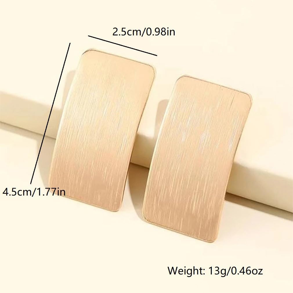 Large Gold Rectangle Chunky Dangle Earrings Dainty Geometric Square Drop Statement Earring Exaggerated Hip Hop Jewelry 70s 80s Accessories for Women - Image 3