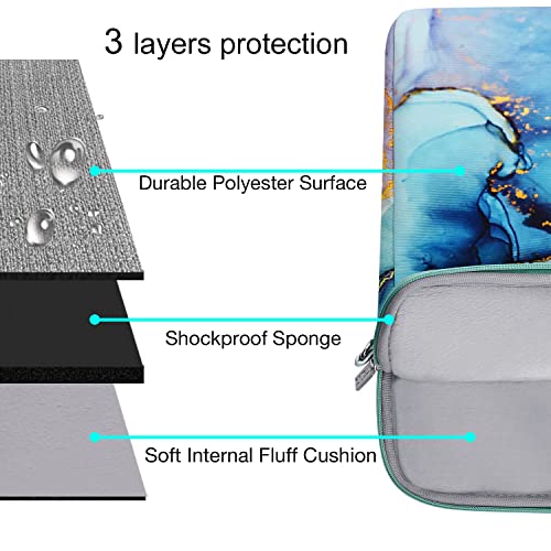 MOSISO Laptop Shoulder Bag Compatible with MacBook Air 13 inch M3 M2 M1 2018-2024 / Pro 13 inch M2 M1 2016-2024,Carrying Briefcase Sleeve with Belt Marble MO-MBH1893