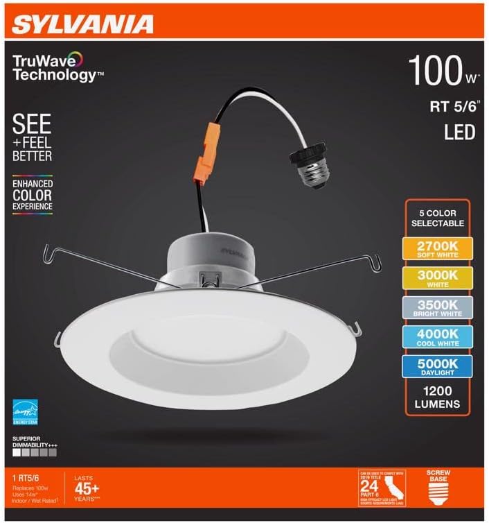 SYLVANIA TruWave White LED Retrofit Recessed Lighting 14 W