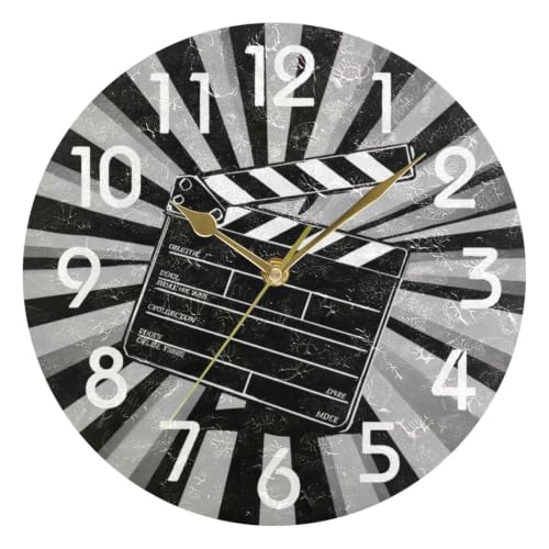 Movie Theater Clapper Board Desk Clock