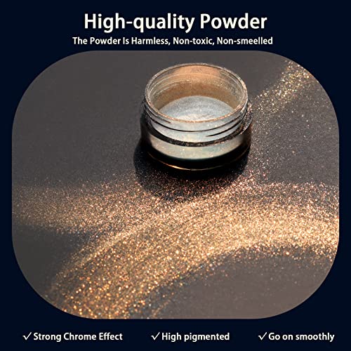 Allstarry White Chrome Nail Powder, Color-Shift Moonlight Chrome Effect Powder Neon Aurora Glitter Dust Pearlescent Transparent Pearl Pigment For Nails, Gel Polish, Manicure, Resin Craft #TOP2