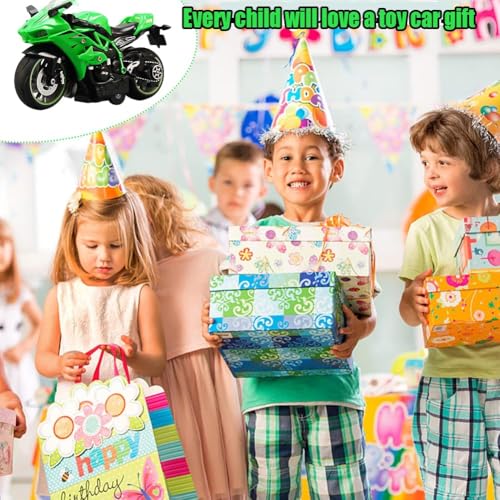 QYJMLH QYEHF Grün Motorrad Modell, Legierung Motorrad Spielzeug,Simulation Motorrad Modell,für Freunde und Kinder, Lernspiel, Geburtstagsparty-Geschenk，12.8 * 6.5 * 8.4CM