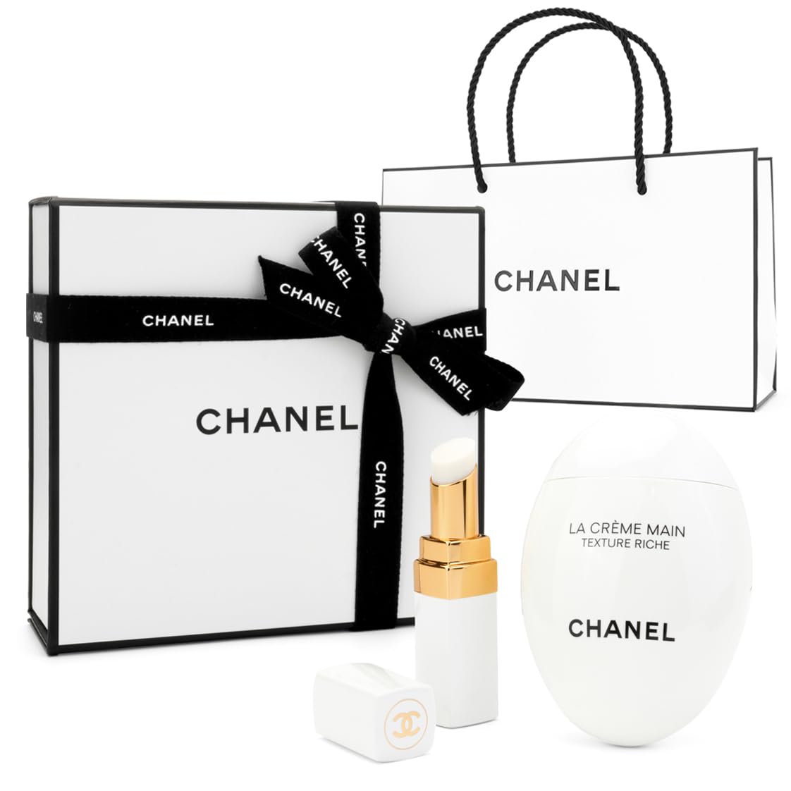 【ギフトセット・ギフトBOX付】CHANEL シャネル ラ クレーム マン テクスチャー リッシュ 50ml & ルージュ ココ ボーム リップボーム (#912 ドリーミー ホワイト) 3g セット 国内正規品 リップバーム リップボーム 口紅 ハンドクリーム 誕生日 記念日 クリスマス プレゼント ショッパー付き