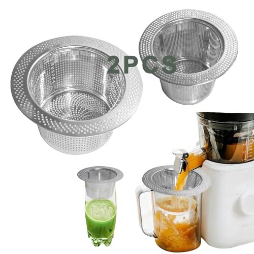 2Pack Pulp Strainer for Nama J2, Cold Press Juicer Suitable for Nama J2 Juicer Secondary Fine Filter Accessories, 5.5 in & 4.2in 304 Stainless Steel