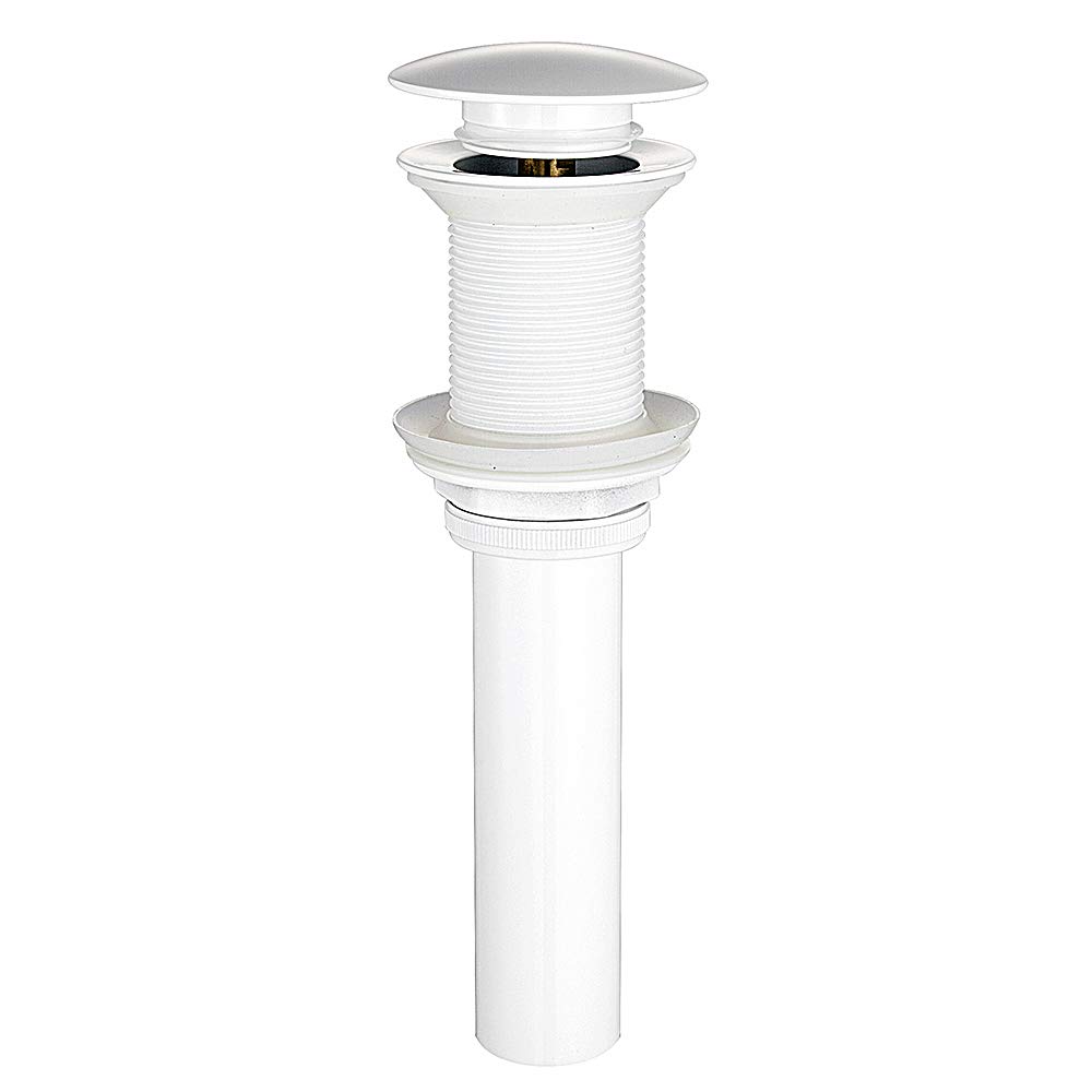 Solid Brass White Color Bathroom Faucet Sink Drain Stopper Vessel Vanity Pop Up Drain Without Overflow