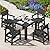 SERWALL HDPE Outdoor Dining Set, Square Table and Chairs Set All Weather Patio Dining Set, 5-Piece Patio Dining Furniture for Deck, Garden, Backyard, Black