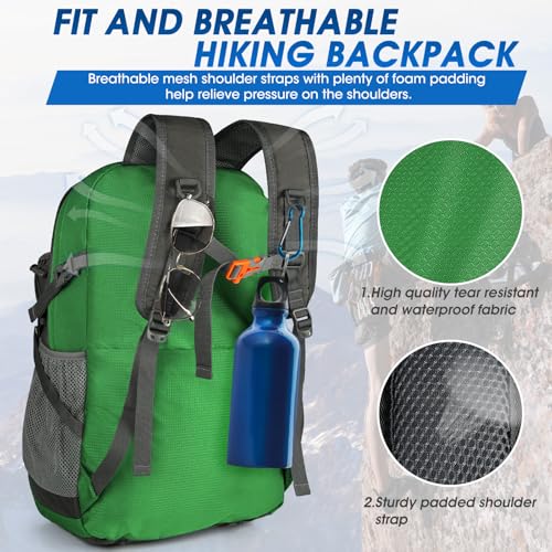 IGOLUMON Hiking Backpack 40L Lightweight Foldable Backpack for Men Women Durable Water Resistant Daypack Rucksack for Camping Cycling Climbing Walking Mountaineer Outdoor Sports (grass green) - Image 4