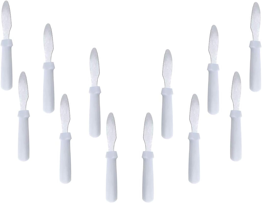 Sandwich Hand Made Cutlery, with White Plastic Handle Butter Spreader (12 PC)