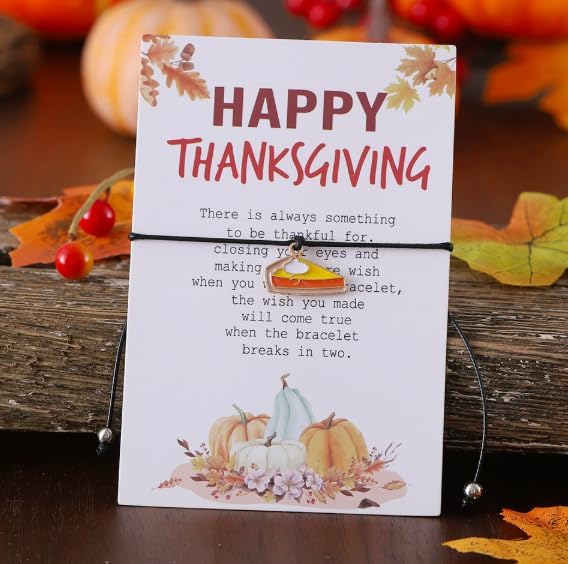 XAM Thanksgiving Wish Bracelet With Cards - Fall Leaf, Turkey, and Pinecone Jewelry for Women, Perfect for Holiday Gifts image 2