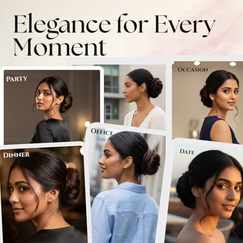 Image of Hair Bun for Women-100% Natural Real Human Hair Extension | Clutcher Hair bun for Women and Hairs Volumizer Easy-To-Wear Hair's Clutcher for Women-Trendy Look (Black)