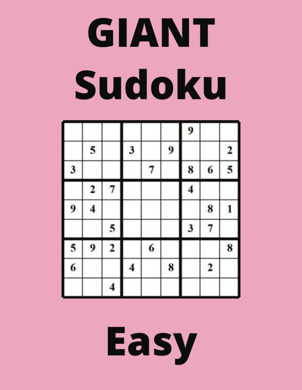 GIANT Easy Pink Sudoku Book, 9x9 Puzzles, 200 Pages, 8.5x11