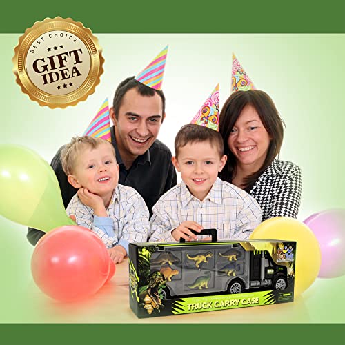 Toyvelt Dinosaur Toys For Kids 3-5 - Dinosaur Truck Carrier Toy With 15 Dinosaur -The Best Dinosaur Toys For Boys And Girls Ages 3,4,5, Years Old And Up + Bonus Dinosaur Book Incl (Kids Dinosaur Toys) #TOP5