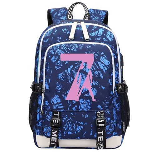 KARFRI Soccer Player 7 Student School Travel Backpack UV Color Changing Laptop Backpacks Football Bag for Men Women