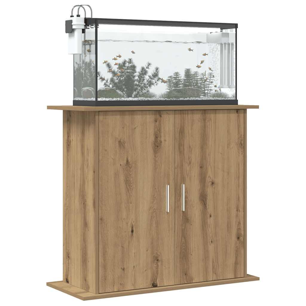 Soporte para acuario, madera de roble Artisan, 81 x 36 x 73 cm, con 3 niveles, para estanques de peces y terrario, estable, resistente, ahorra espacio, soporte para muebles