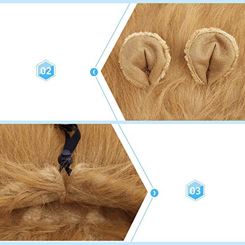 Fantasia de Cachorro de Estimação Peruca Juba de Leão para Festa Viajando Estilo Leão Cosplay de Cac