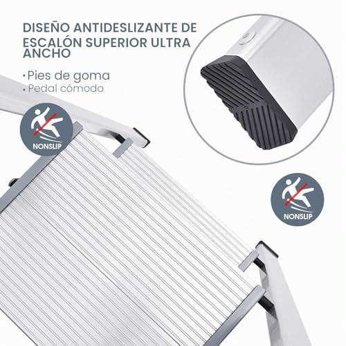 Escalera de tijera doméstica de aluminio KINGRACK para organizar la cocina y el vestidor 5