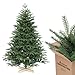 Produktbild SALCAR Weihnachtsbaum künstlich 150 cm mit Holzständer, PE naturgetreue Spritzguss Elemente & PVC Nordmanntanne, 1,5 m Tannenbaum künstlich (Ø 112 cm)