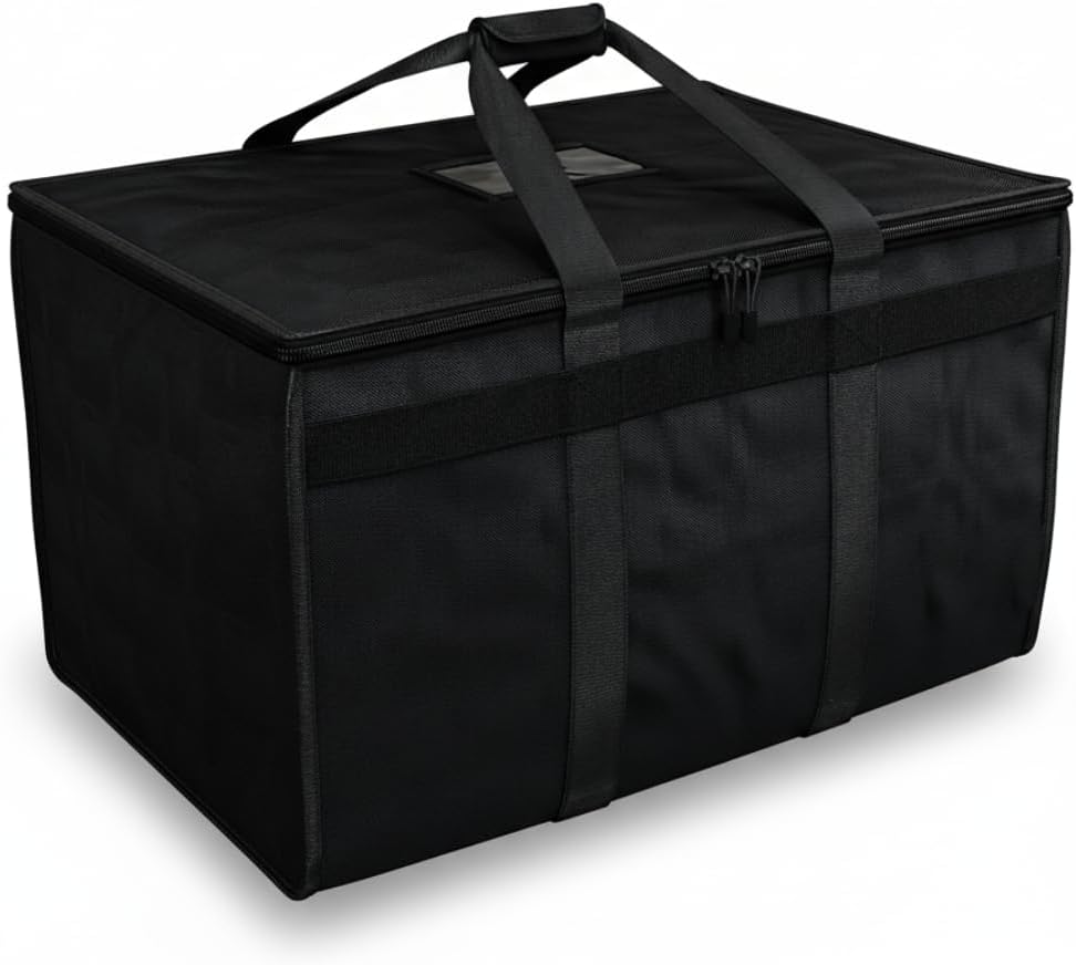 TRUE NORTH Insulated Food Delivery Bag w/Divider - NEW 2026 UPDATE (23"x15"x14") - Uber Eats Food Warmer Bag - Warming Bags For Food - Insulated Delivery Bags For Hot Food, Pizza Delivery Bag