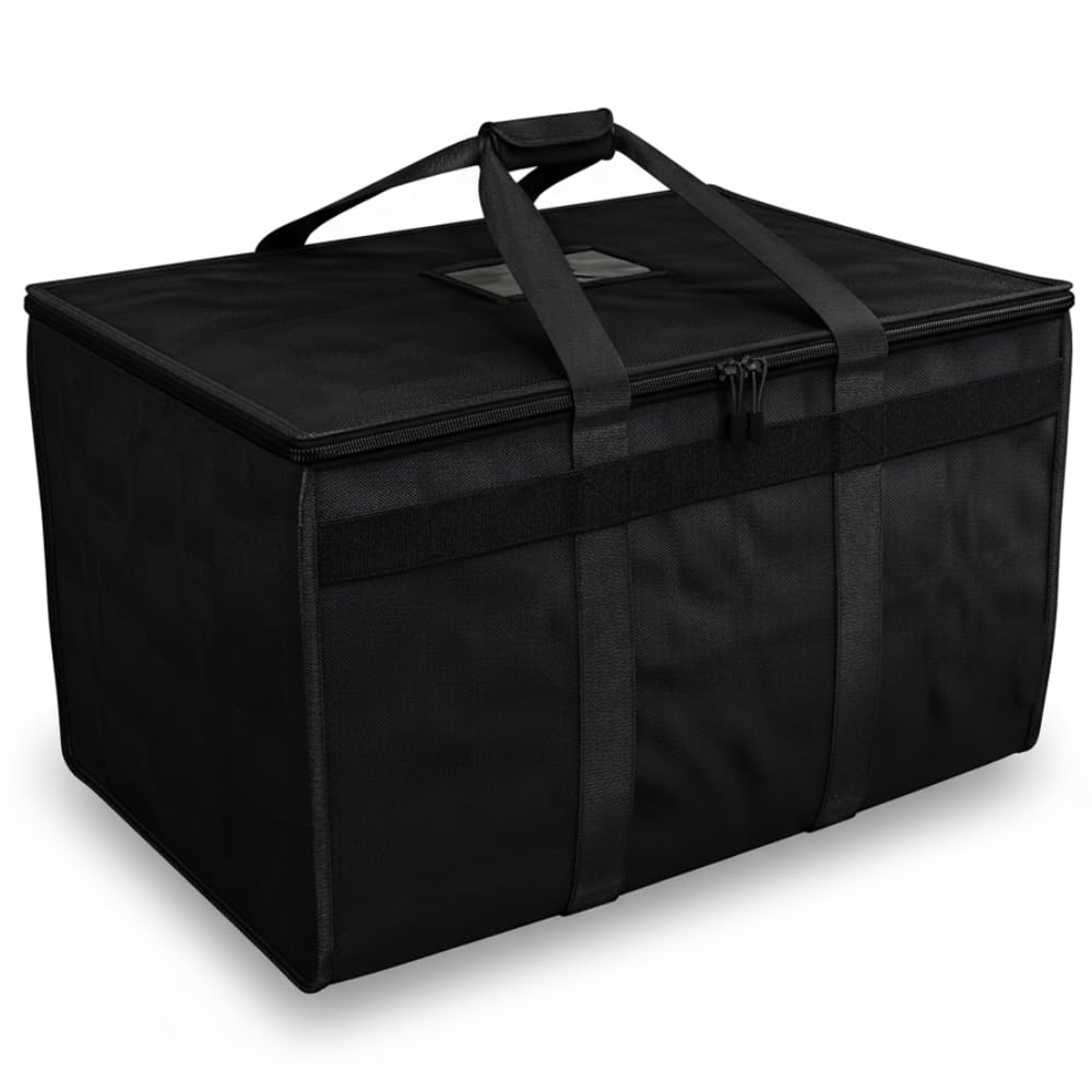 TRUE NORTH Insulated Food Delivery Bag w/Divider (23"x15"x14") - Uber Eats Food Warmer Bag - Pizza Bags For Delivery, Warming Bags For Food - Insulated Delivery Bags For Hot Food - Pizza Delivery Bag