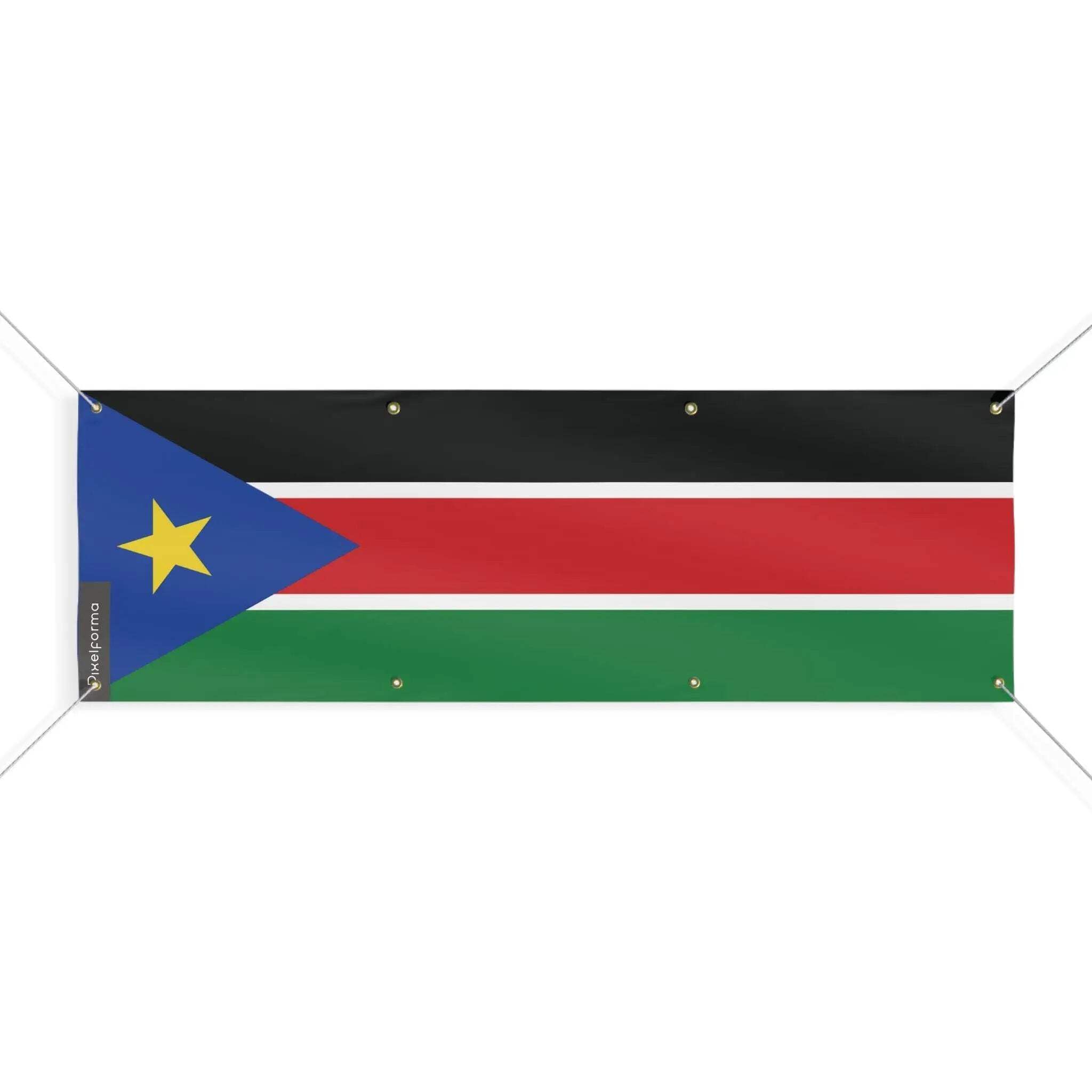 Drapeau du Soudan du Sud 160x480cm grand format avec 8 oeillets résistants