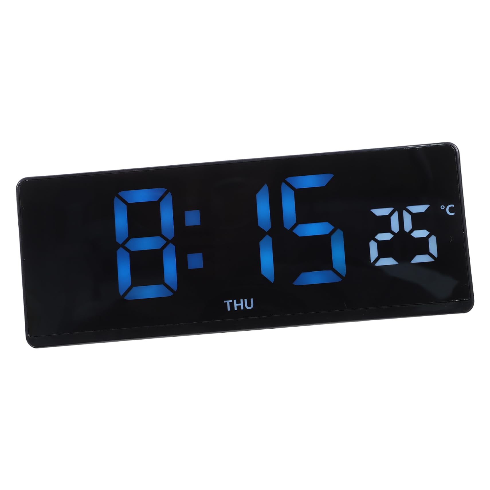 BESTOYARD Orologio Digitale LED da Tavolo e Parete Termometro Nero | Plastica, Illuminazione Regolabile, Design Multifunzione, Accessorio Incluso, Stile Essenziale Stile Casuale