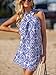 CUPSHE Womens Summer Dresses 2026 Halter Sleeveless Sundress Criss Cross Beach Vacation Coverup Mini Dress Blue M