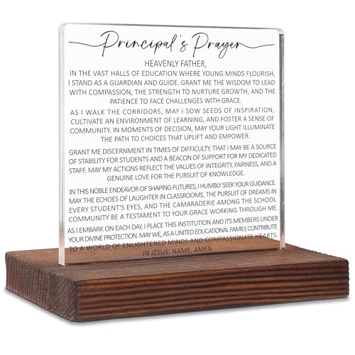 Principal Prayer Office desk Deco,Best Principal Christian Gifts, Principal Religious Appreciation Gifts, School Principal, Faith Principal Gifts for Women Men,for Home Office Plaques SOK29