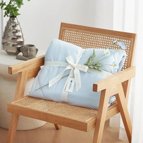 Image of Cozy Bliss Cooling Comforter King XL Size, Cooling Blankets for Hot Sleepers and Night Sweats, Blue Summer Comforter for King XL Bed, Breathable Soft Lightweight Silk Smooth