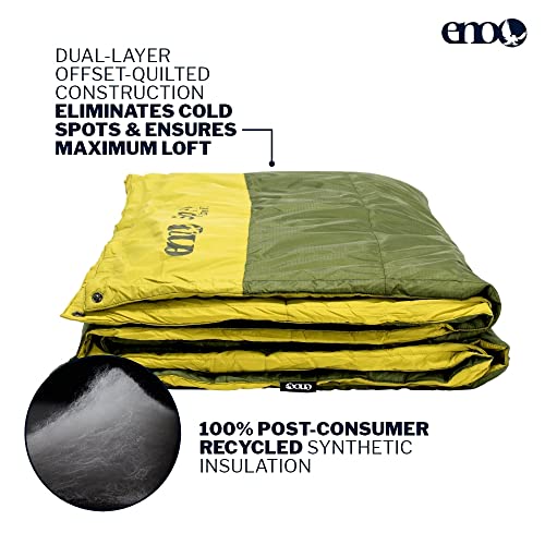 Image of ENO, Eagles Nest Outfitters Spark Camp Quilt Hammock Blanket and Sleeping Bag, Evergreen