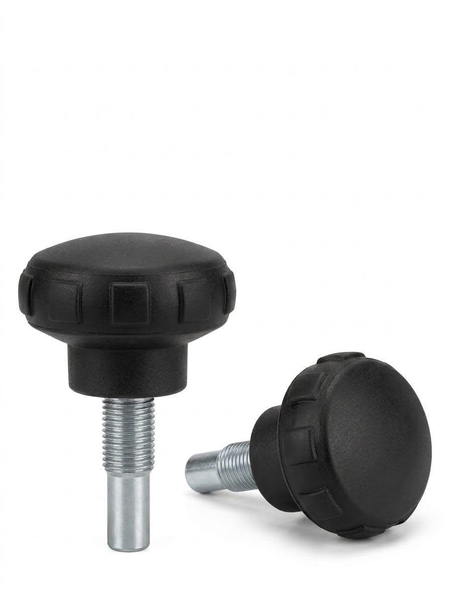Pull Pin Spring (Pack of 1) Knob Replacement Gym Catcher Round Head Parts for Home Fitness Height Adjustment Screws, Imported Catcher Equipment Black-image-46
