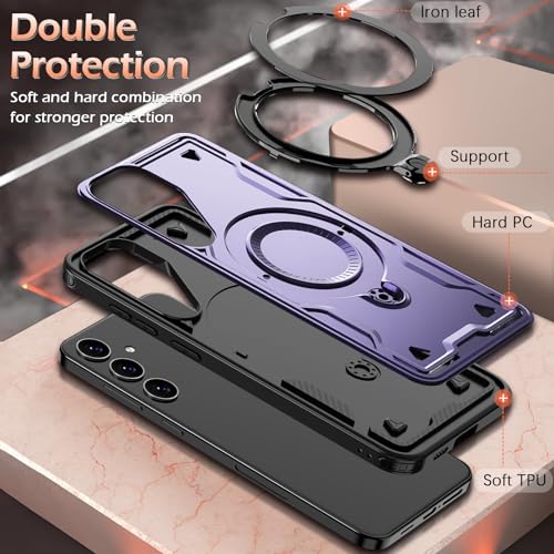 Image of for Samsung Galaxy S24 Case Magnetic with stand, with Mag-Safe, with Screen Protector, Wireless Charging, Shockproof for Samsung S24 5G Phone Case, Ring Holder Phone Cover, for Samsung S24