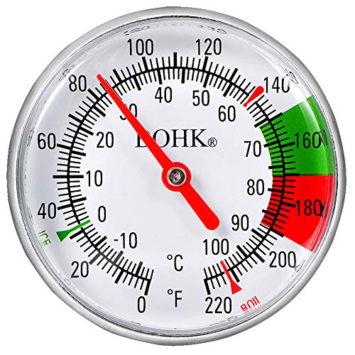 Bohk Milk Temperature Coffee Thermometer Milk Frothing Thermometer Milk Coffee Thermometer Thermometer For Drinks With Stem And Tube Cover Instant Read Calibrable Large Dial #TOP3