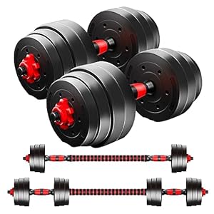 Dumbbells and Barbell 10KG/20KG/30KG/40KG Weight Set – Adjustable Dumbbells Set with Connecting Rod – Training Equipment for Men and Women for Home Training, Lifting, Fitness, Gym, Workout