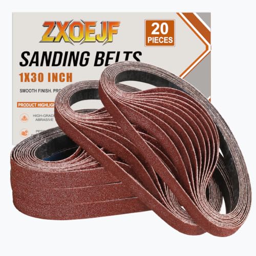 1 x 30 Inch Sanding Belts, 20 Pcs 180 Grits Sander Paper