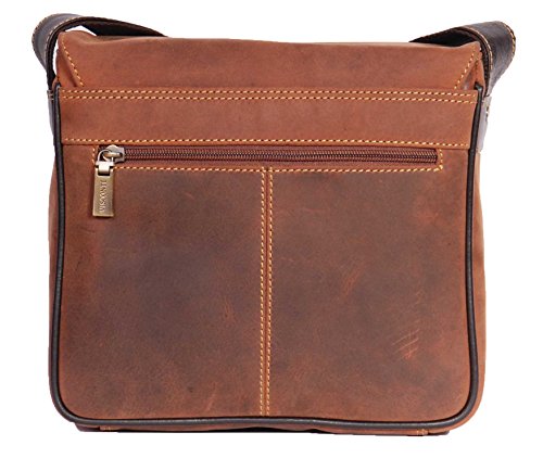 Sac messager en cuir Beck unisexe de bureau bronzer