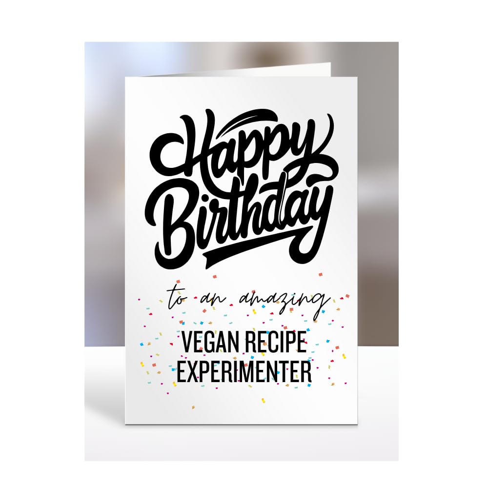 Card for vegan recipe experimenter, Happy Birthday Gifts for Men or Women, Him, Her, Presents for Christmas, Appreciation, To an amazing, A5-169_193 — image 1