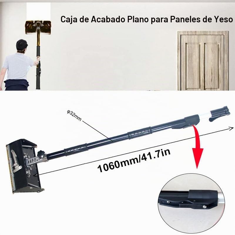 Juego de caja de acabado para paneles de yeso de 8, 10 y 12 pulgadas, caja de acabado profesional con mango extensible de 41,73 a 65 pulgadas, herramientas de encintado de compuesto,CompleteSet
