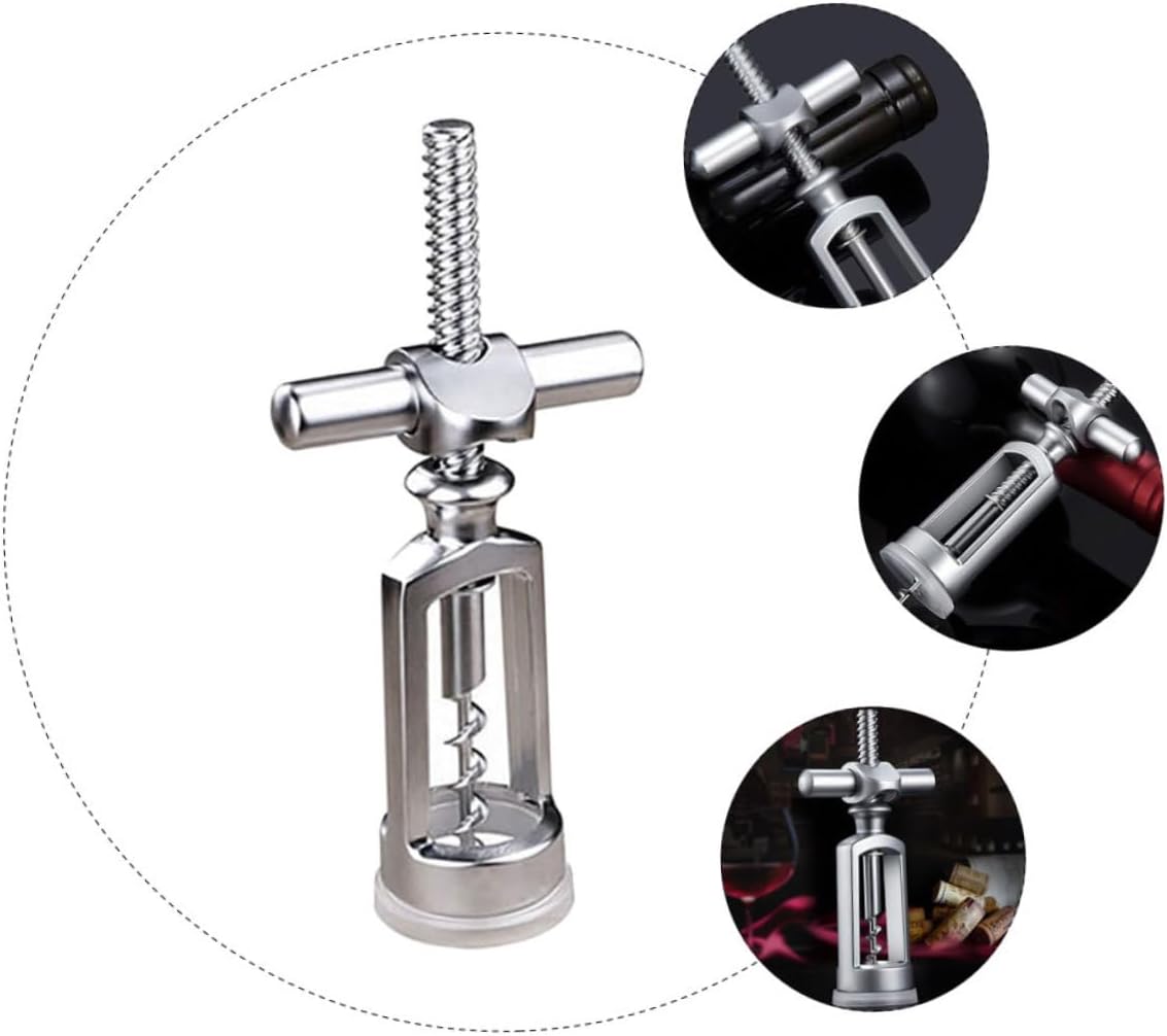 Screw Bottle Opener Multifunctional Zinc Alloy Corkscrew with Stainless Steel Design Ideal for Wine and Beer Bottles 6.10 X 2.76 X 1.38 Inches