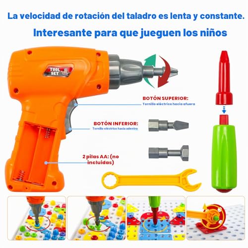 Miniatura 4 de Juguetes Niños 3 Años Herramientas Juguete Puzzles 3d Construccion Para Niños Manualidades Niño Con Taladro Eléctrico Mosaicos Juegos Educativos Niño 3 4 5 6 Años Regalos Juegos De Mesa, 223 Pcs