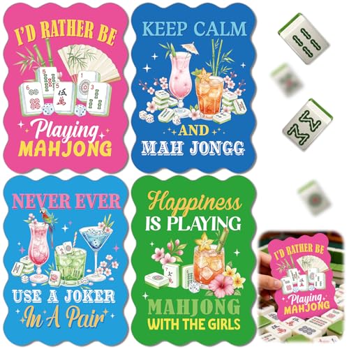 4 Piezas Mezclador Divertido para Mahjong Temático Cóctel